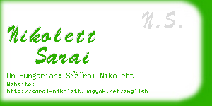 nikolett sarai business card
